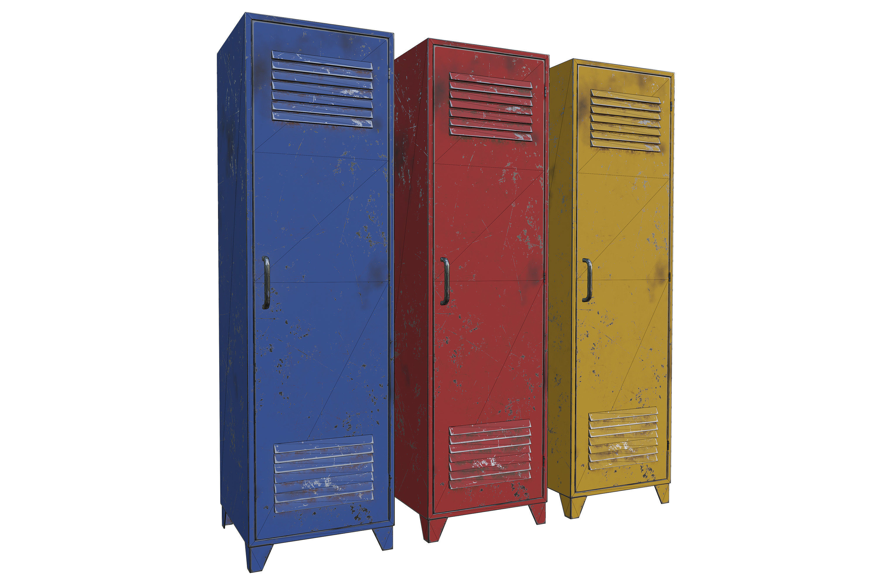 Lockers PBR Low-poly 3D model_16