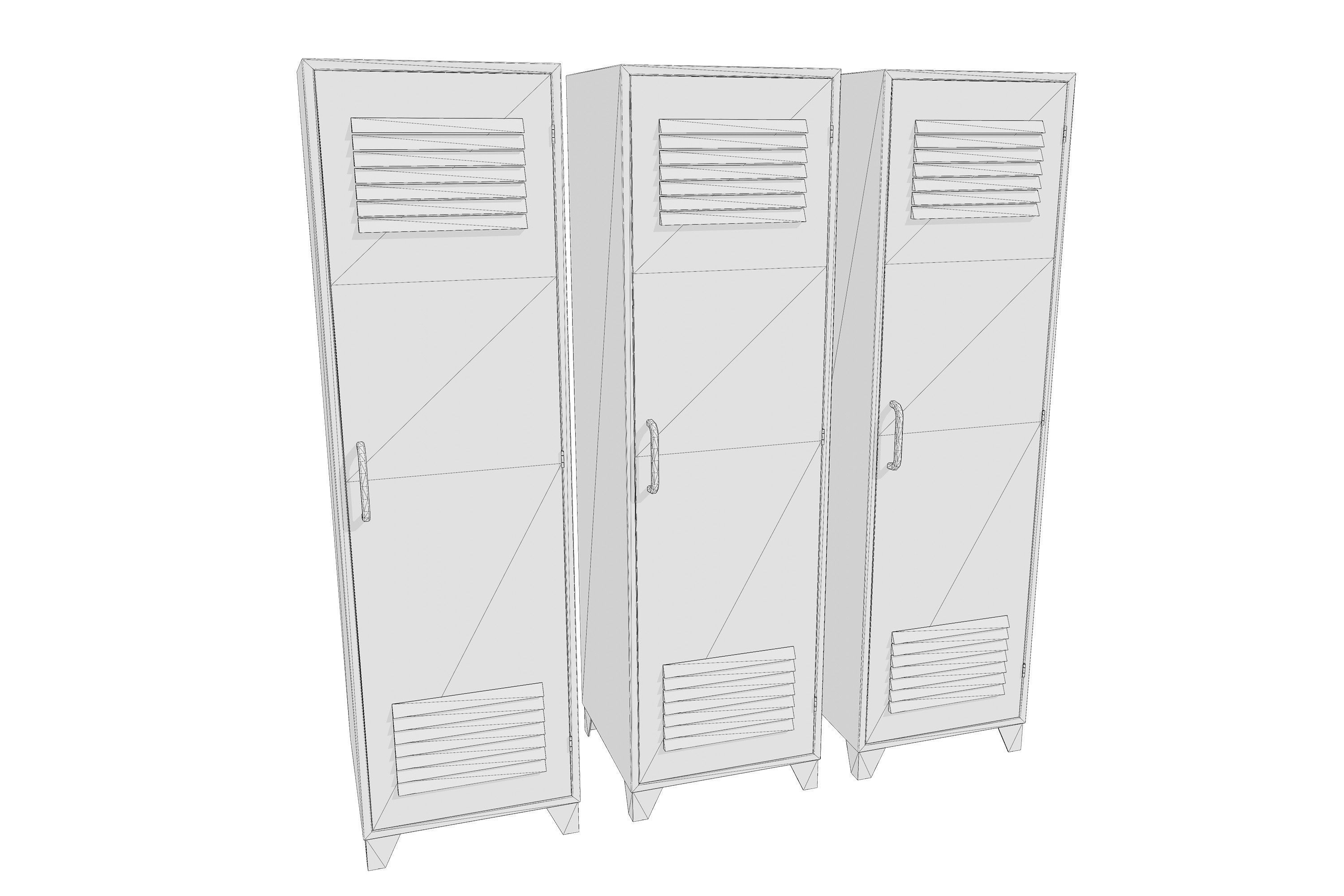 Lockers PBR Low-poly 3D model_13