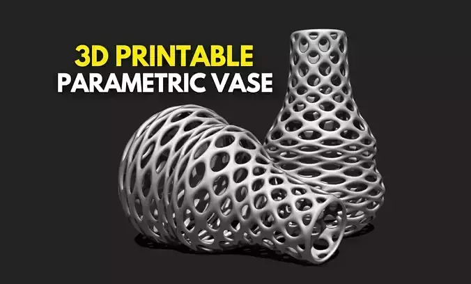 Modern Parametric Vase STL File for 3D Printing - Vase 04 I