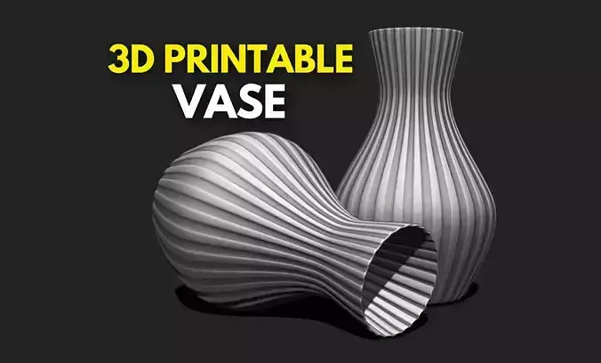 Modern Vase STL File for 3D Printing - Home Decor Vase 05 A