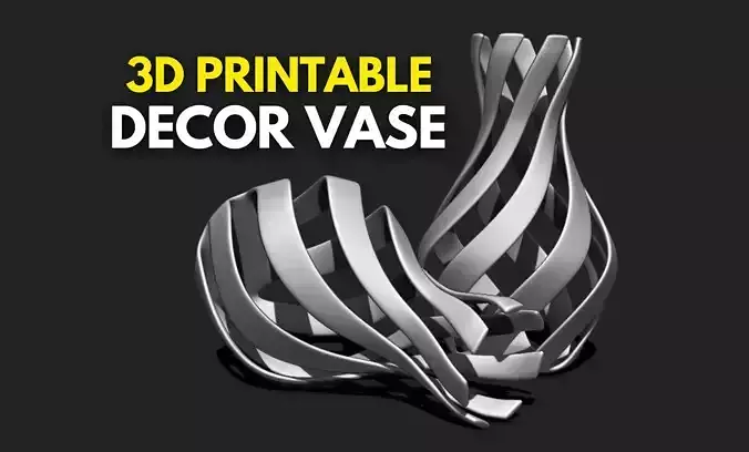 Modern Parametric Vase STL File for 3D Printing - Vase 05 B