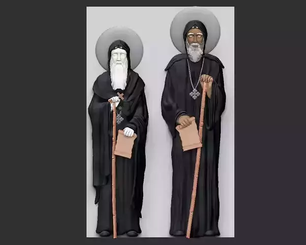 St  Moses the Black and St  Esizoros 3D print model