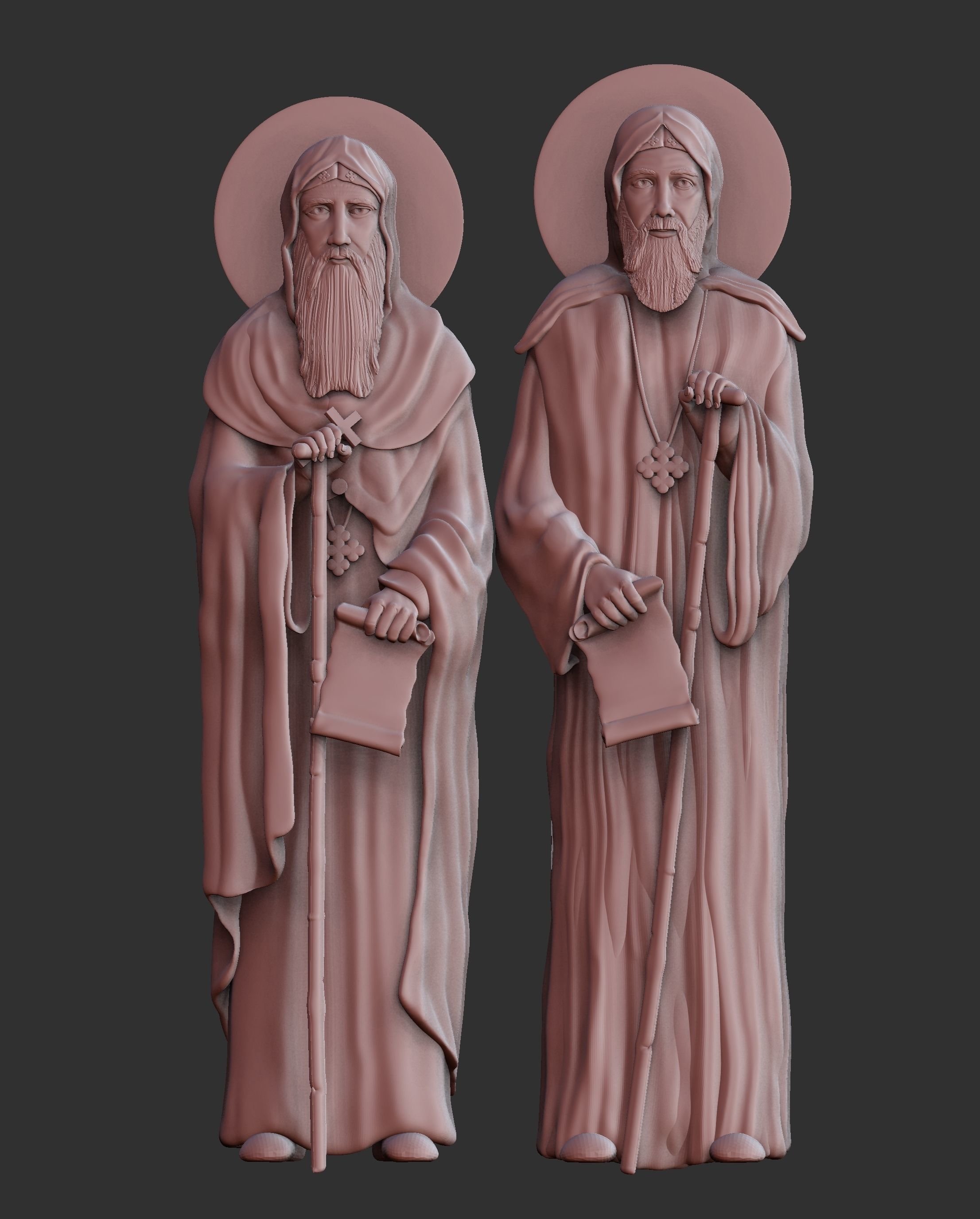 St  Moses the Black and St  Esizoros 3D print model_3