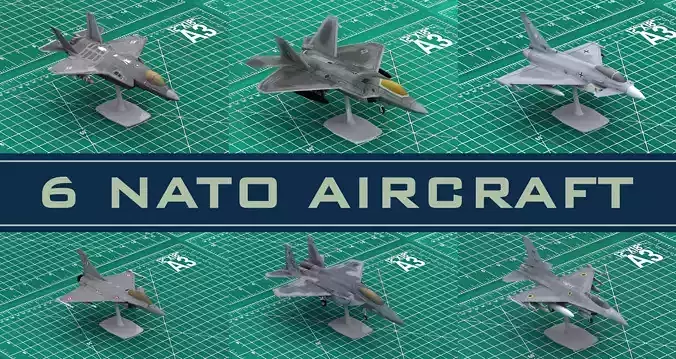 6 NATO Military Aircraft 3D Prints 3D print model