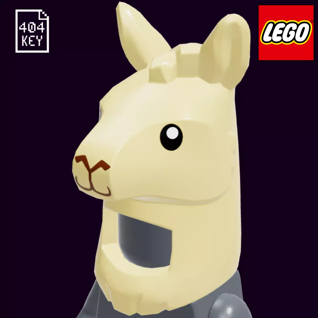 Lego Minifigure Headgear Head Cover Costume Llama 3D print model_0