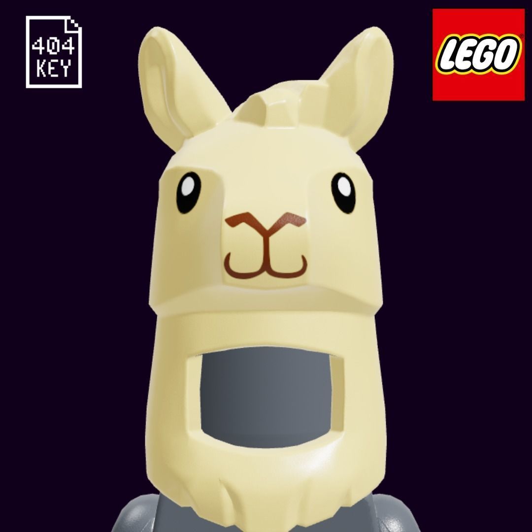 Lego Minifigure Headgear Head Cover Costume Llama 3D print model_1