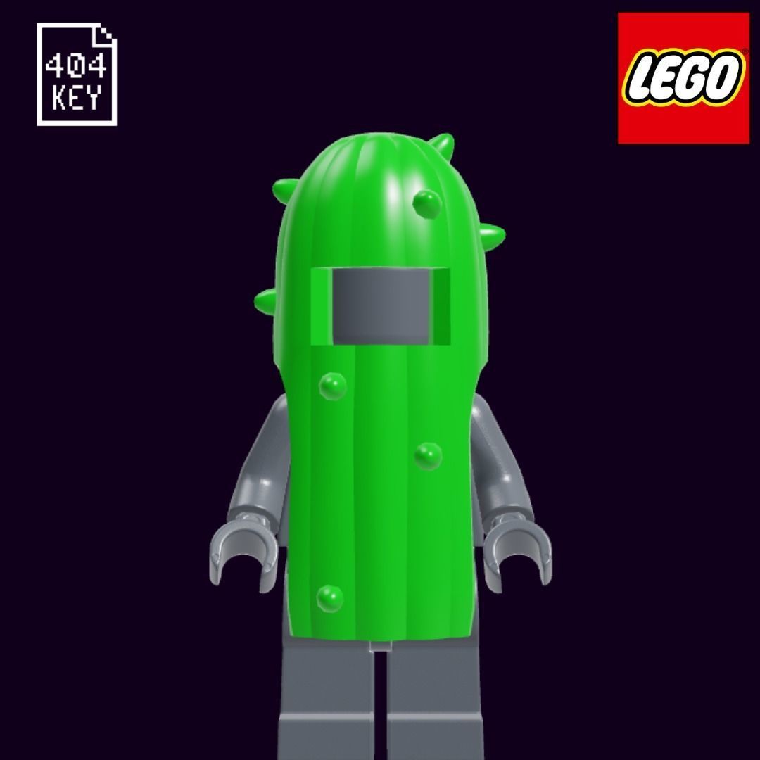 Lego Minifigure Headgear Head Cover Costume Cactus 3D print model_1
