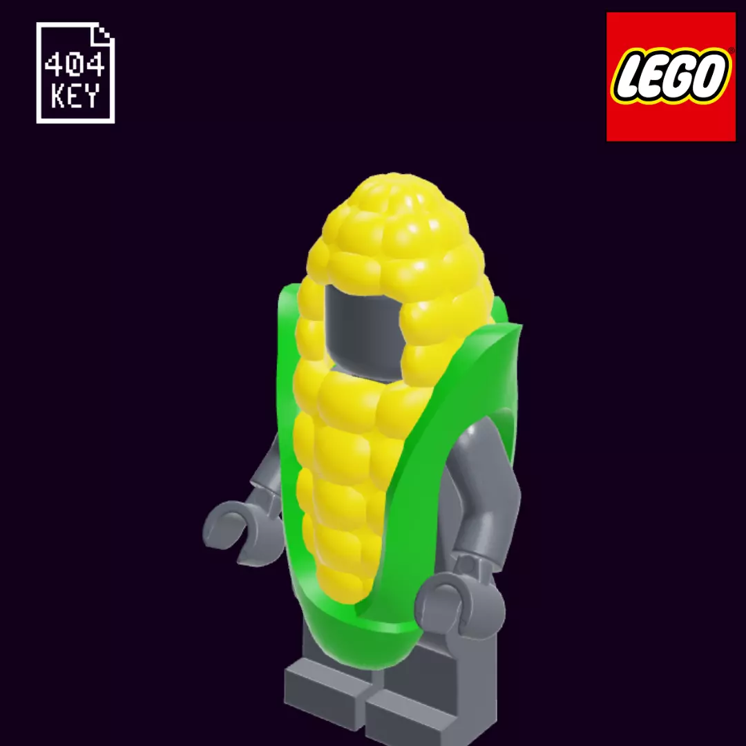 Lego Minifigure Headgear Head Cover Costume Corn 3D print model