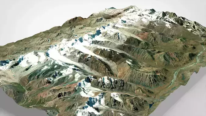 Mountain landscape Cholpon Ata  Kyrgyzstan 3D model