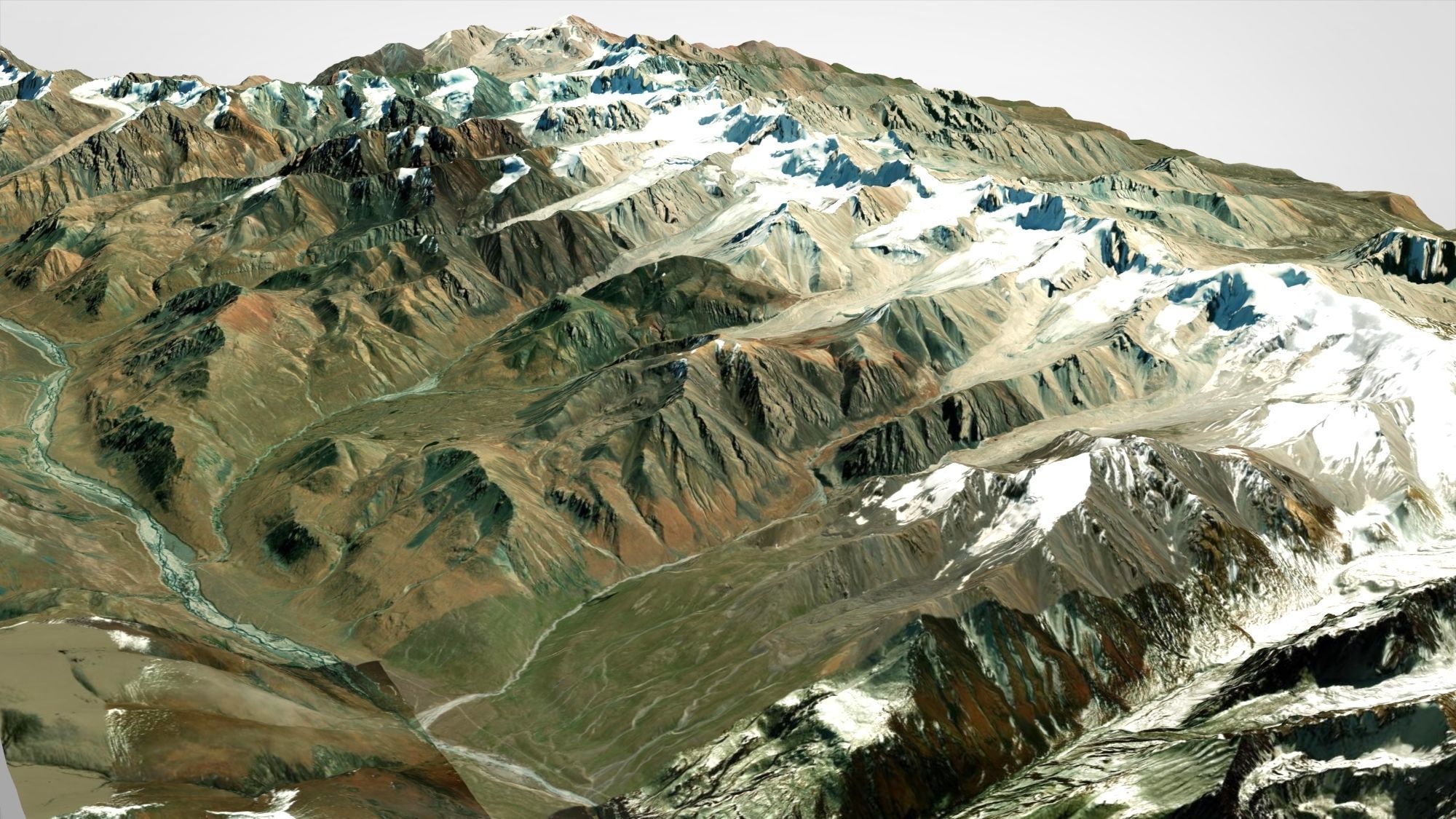 Mountain landscape Cholpon Ata  Kyrgyzstan 3D model_6