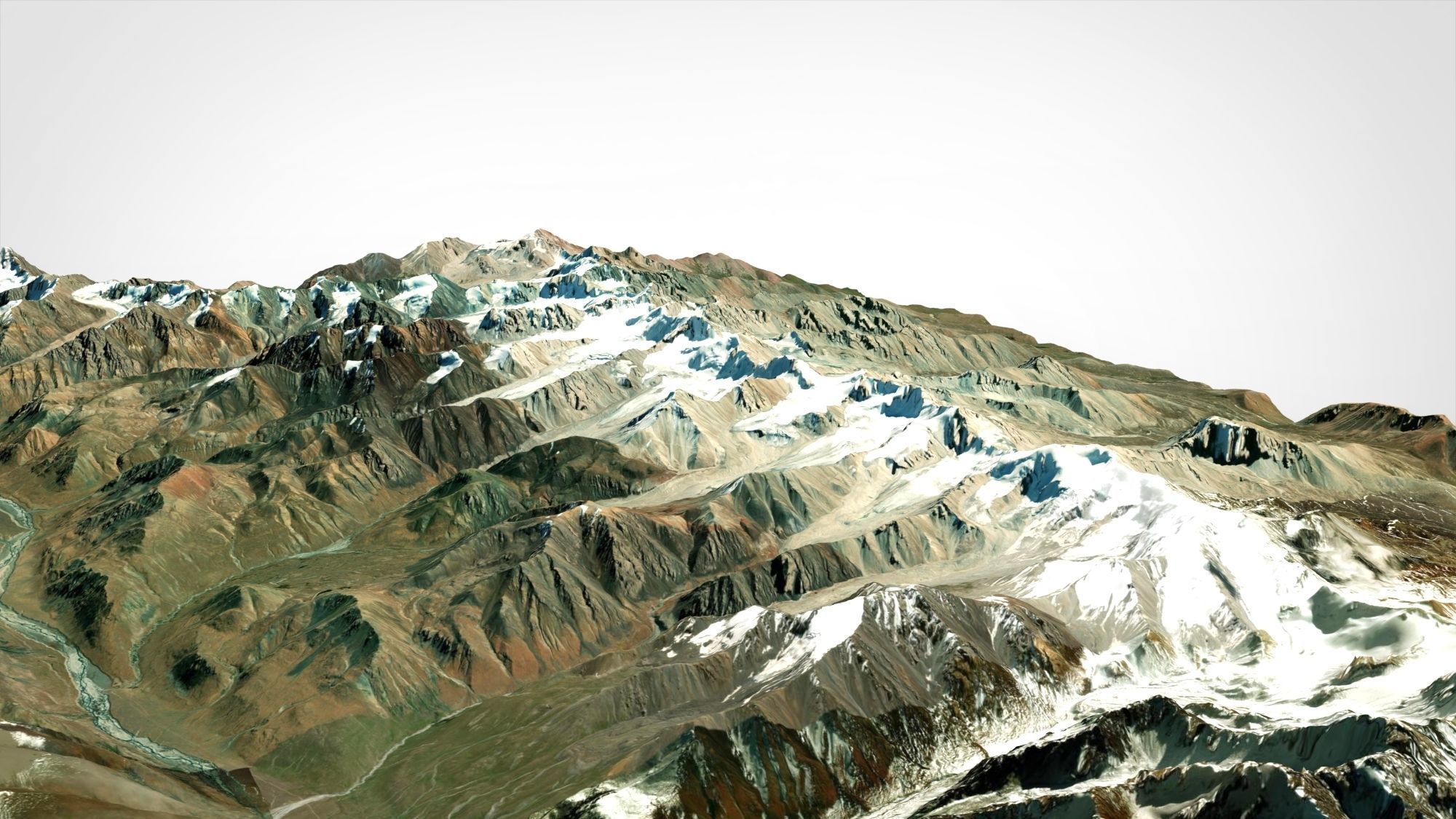 Mountain landscape Cholpon Ata  Kyrgyzstan 3D model_5