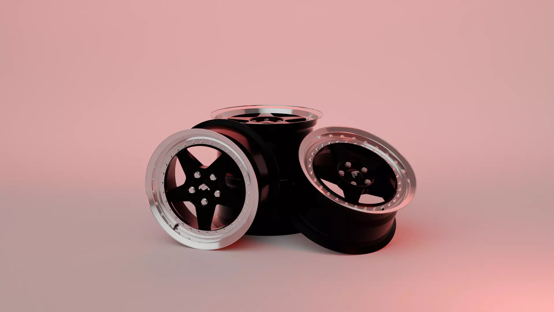 Japan Racing 6 - Black Rim 3D model