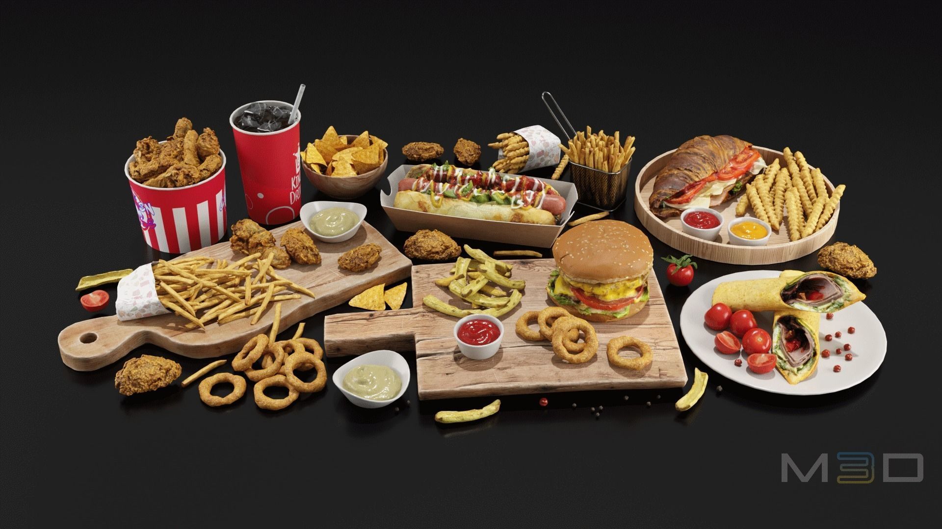 Fast Food Low-poly 3D model_2