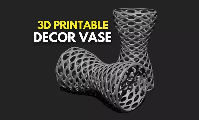 Modern Parametric Vase STL File for 3D Printing - Vase 06 A