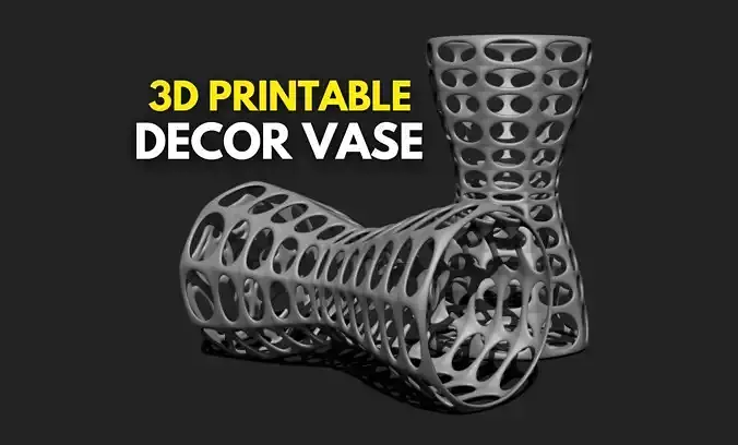 Modern Parametric Vase STL File for 3D Printing - Vase 06 B