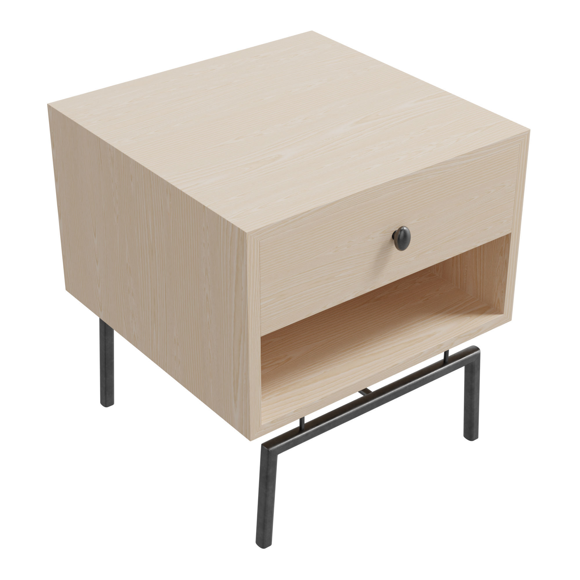 Bedside nightstand 3D model_3