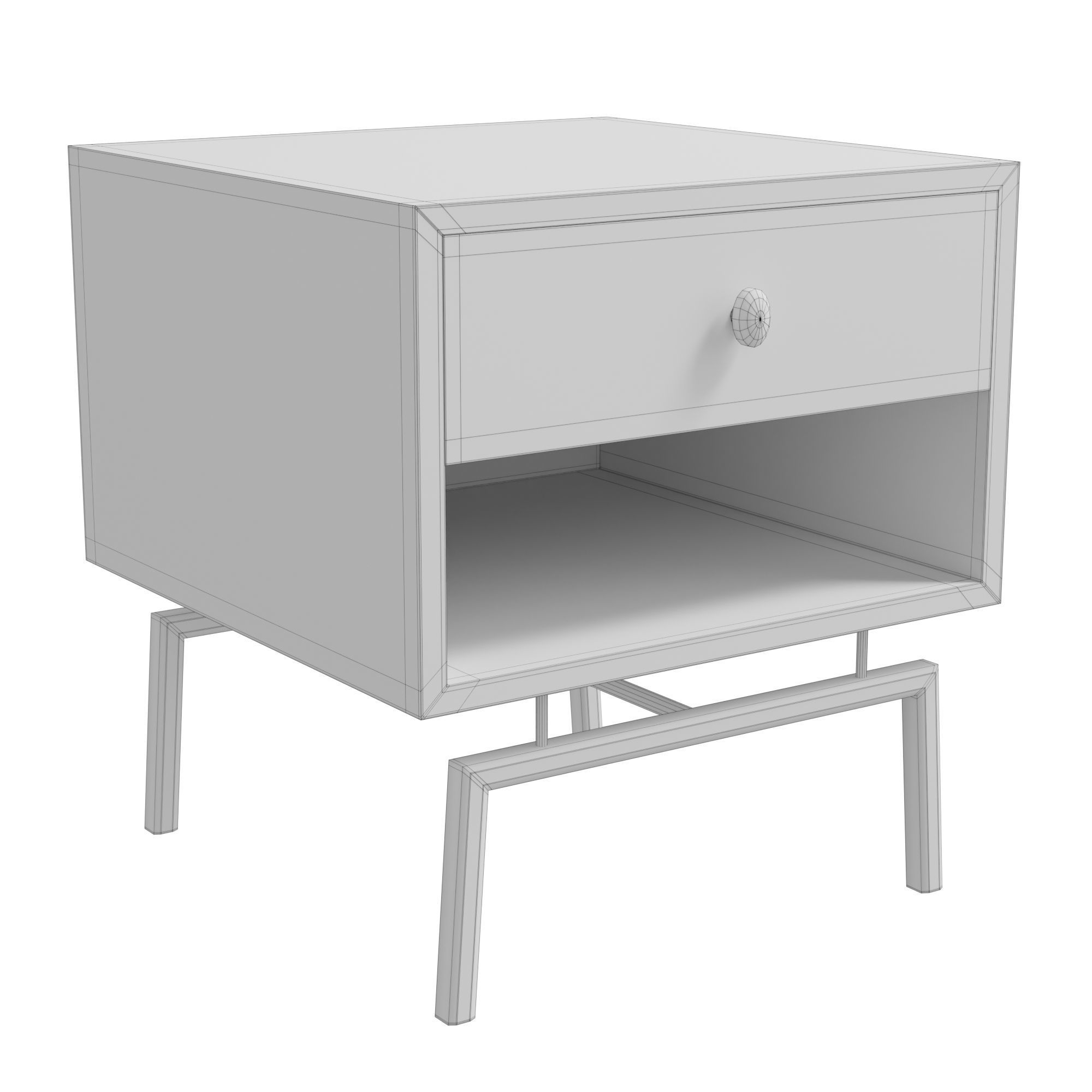 Bedside nightstand 3D model_11