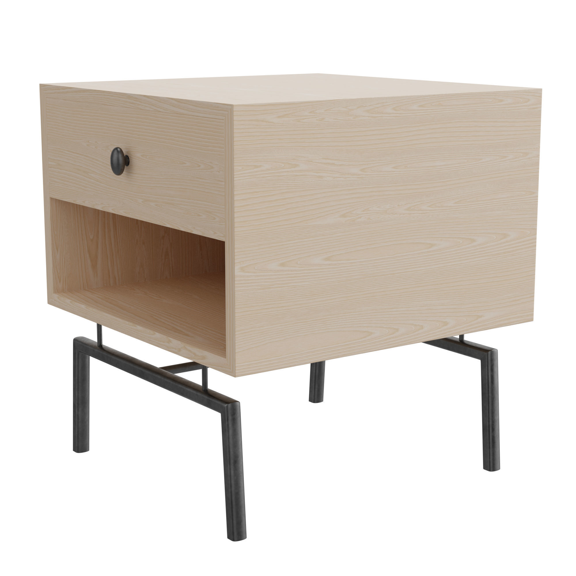 Bedside nightstand 3D model_2