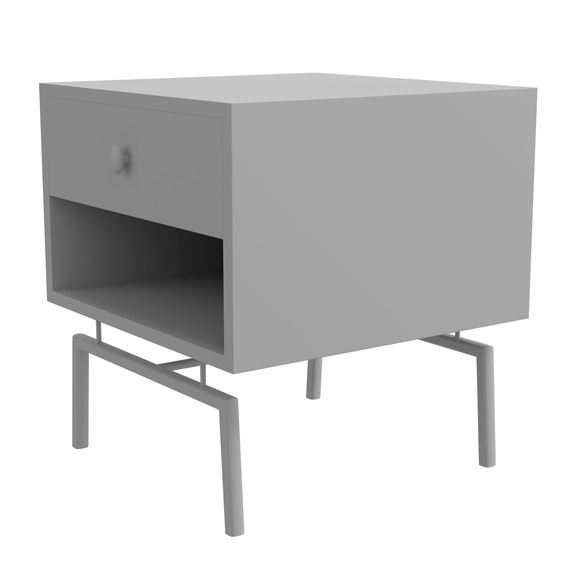 Bedside nightstand 3D model_8