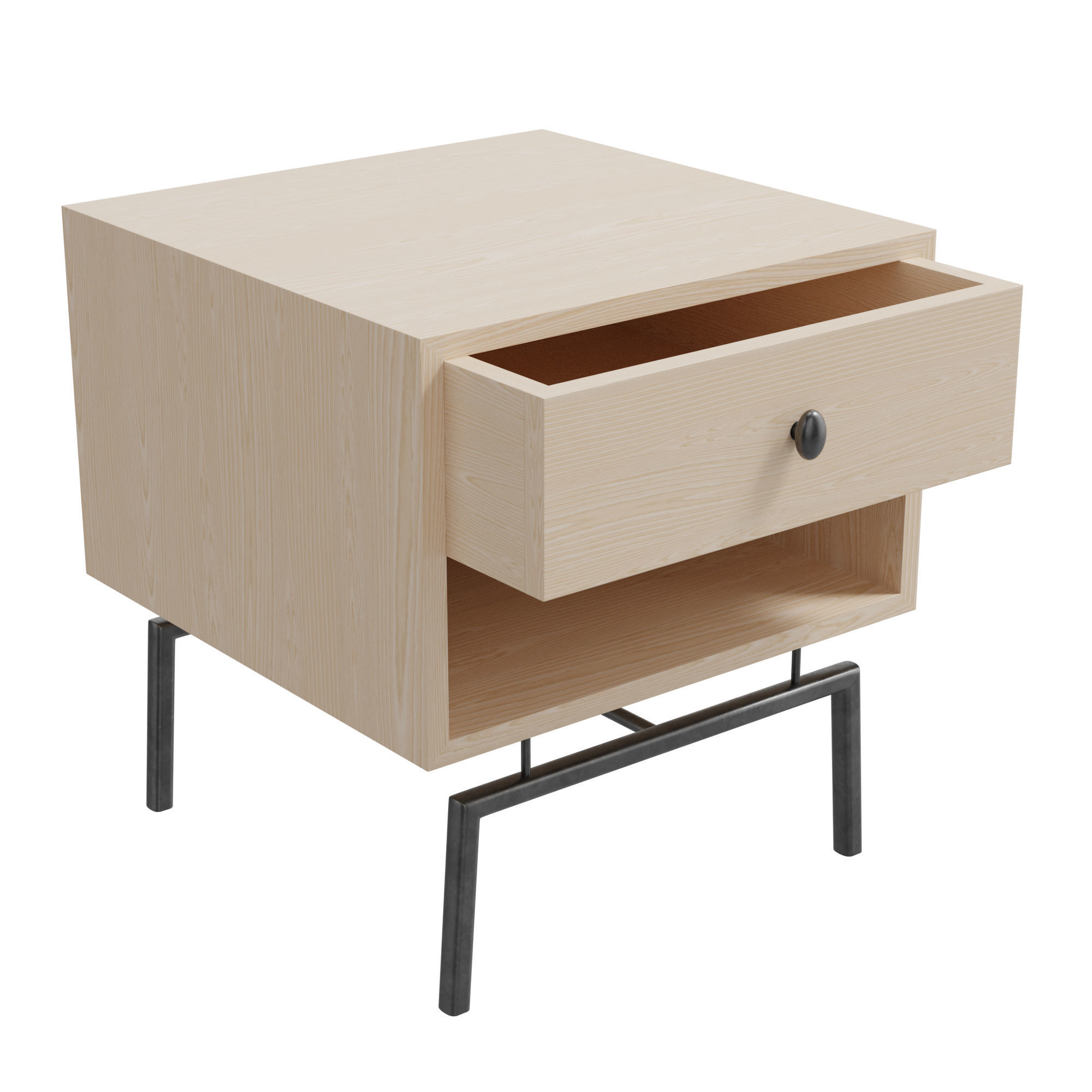 Bedside nightstand 3D model_5