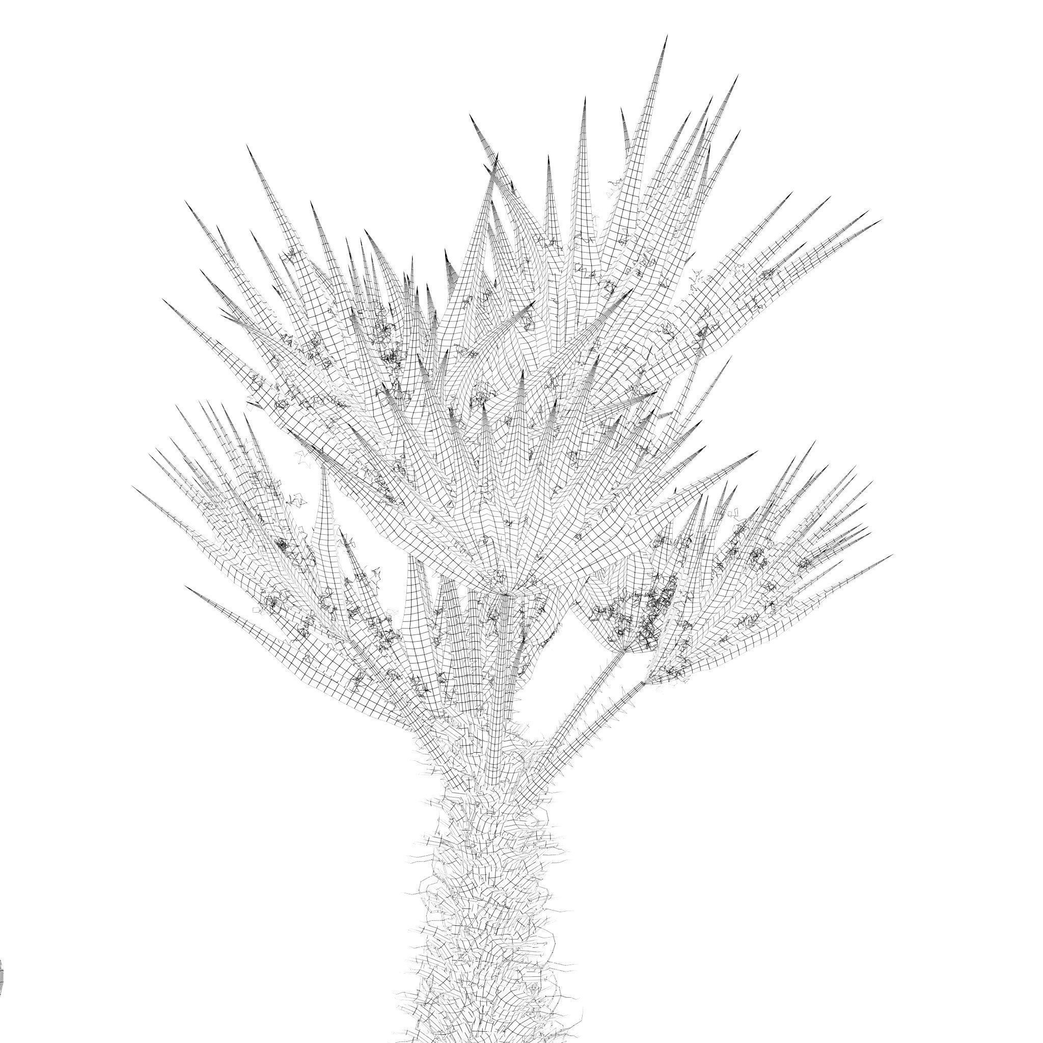Plants collection 216 - palm grass cactus 3D model_21