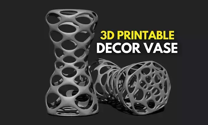 Modern Parametric Vase STL File for 3D Printing - Vase 06 C