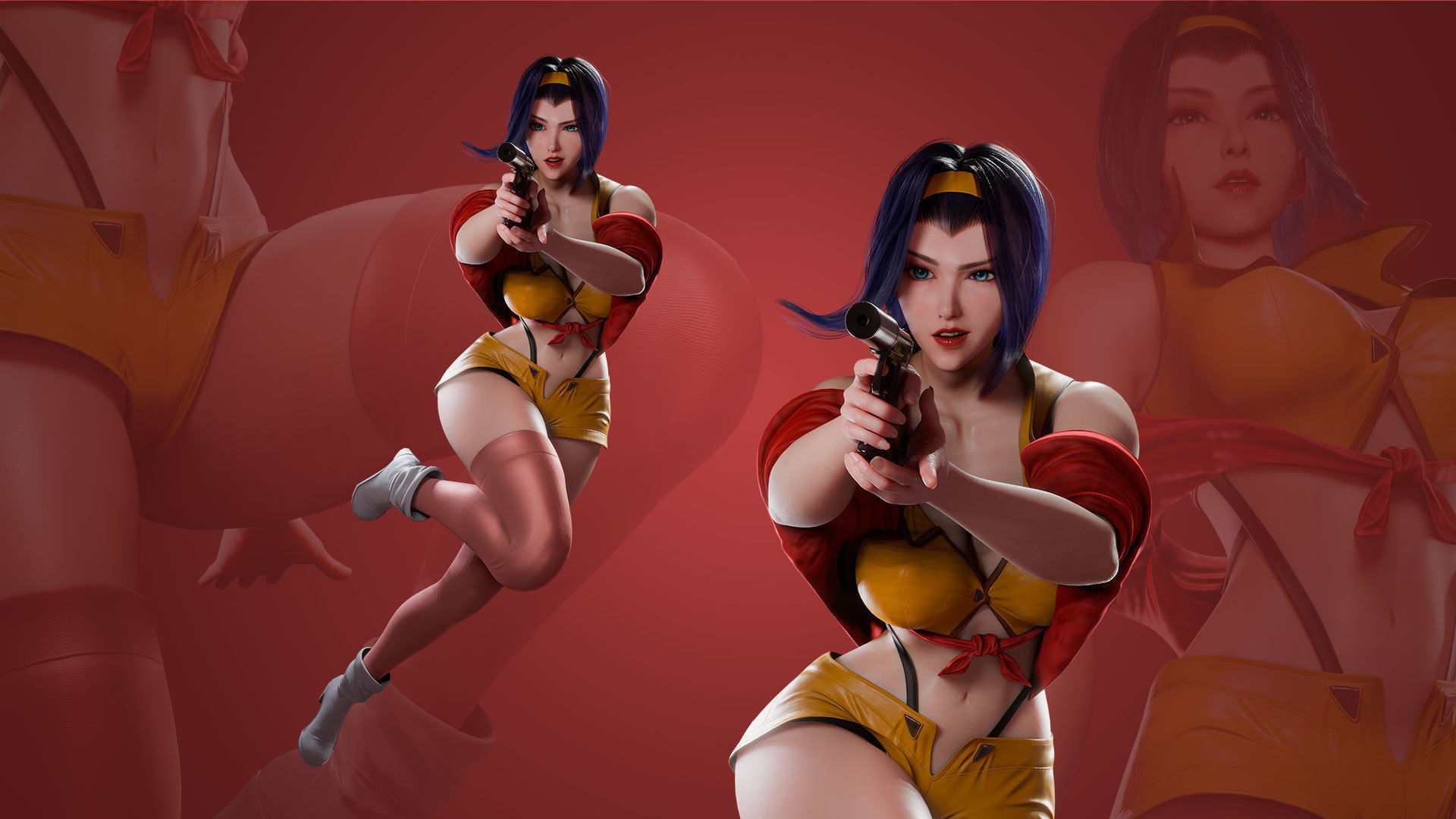Faye Valentine - Cowboy Bebop - Game Ready 3D model - UE5 Low-poly 3D model_5