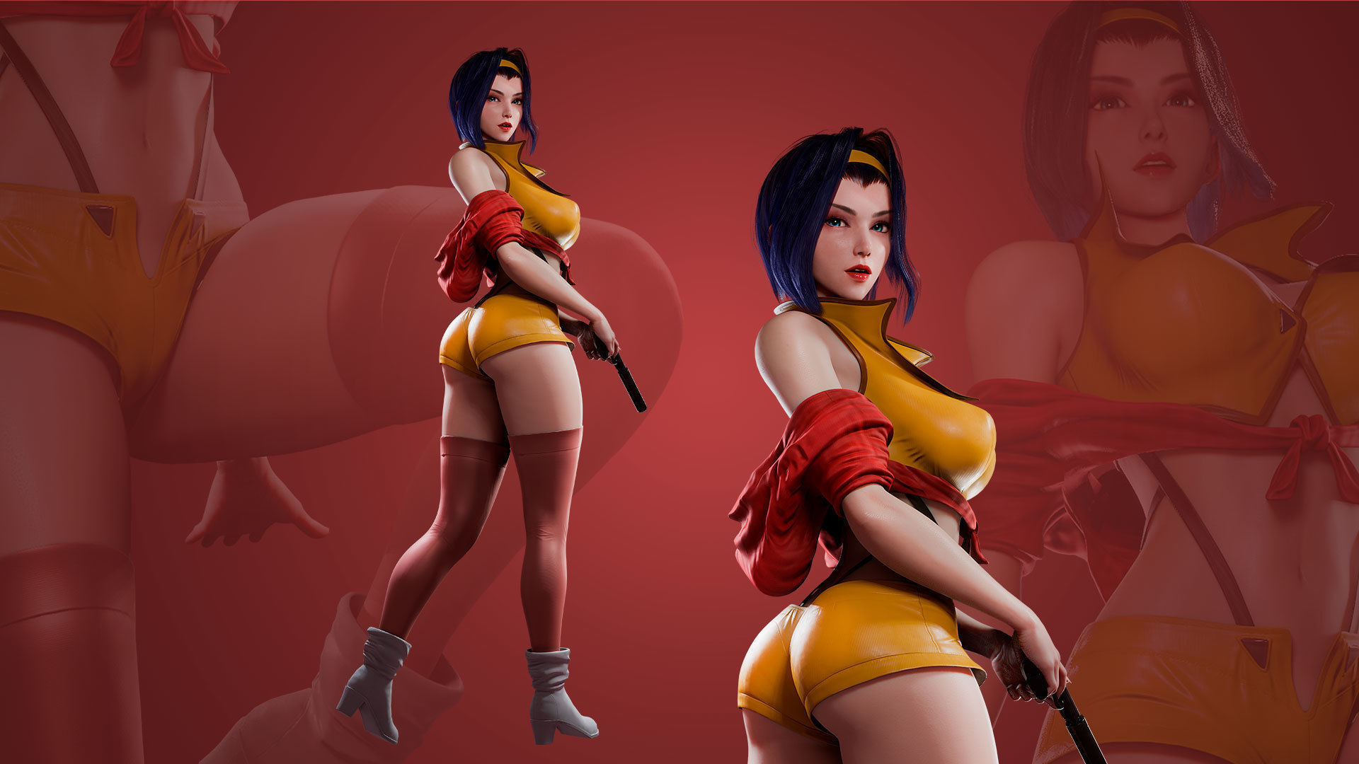 Faye Valentine - Cowboy Bebop - Game Ready 3D model - UE5 Low-poly 3D model_3