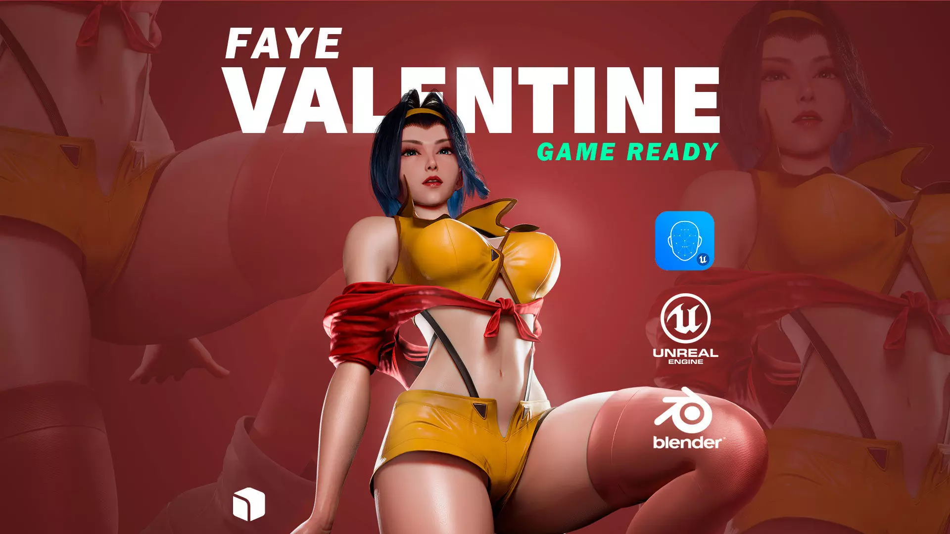 Faye Valentine - Cowboy Bebop - Game Ready 3D model - UE5 Low-poly 3D model_0