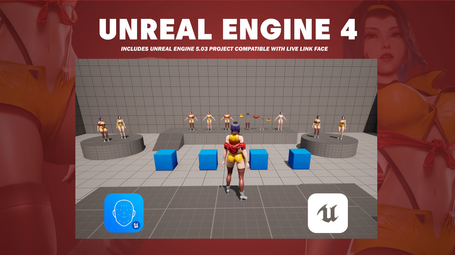 Faye Valentine - Cowboy Bebop - Game Ready 3D model - UE5 Low-poly 3D model_14