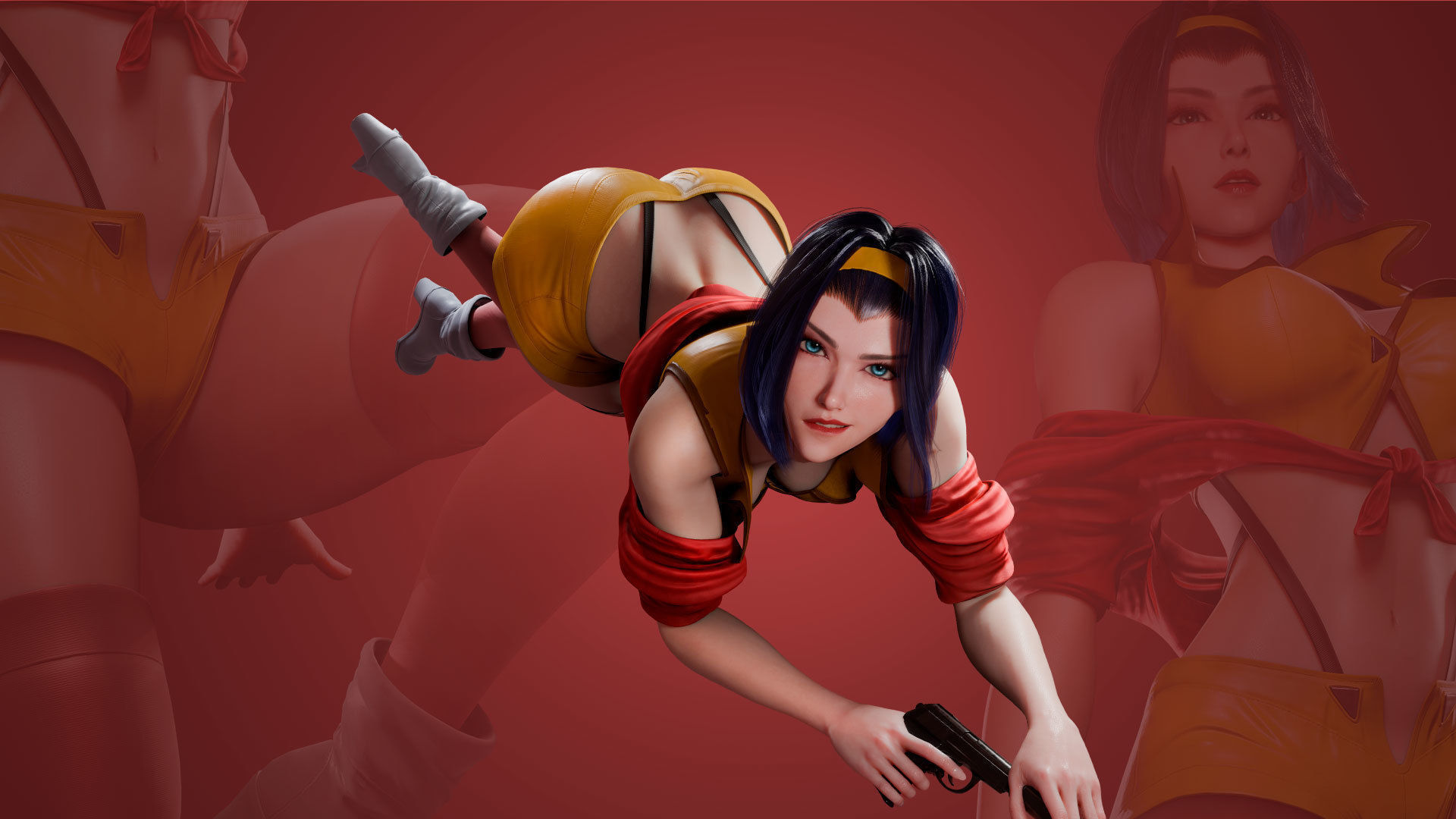 Faye Valentine - Cowboy Bebop - Game Ready 3D model - UE5 Low-poly 3D model_6