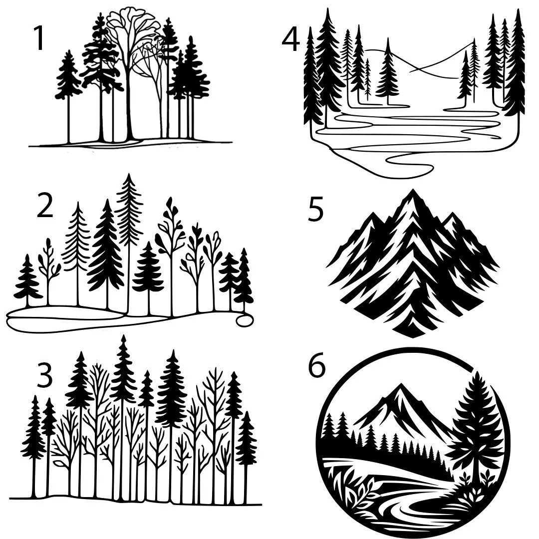 Forest Silhouette Wall Decor Collection-3D STL File-nature 3D print model