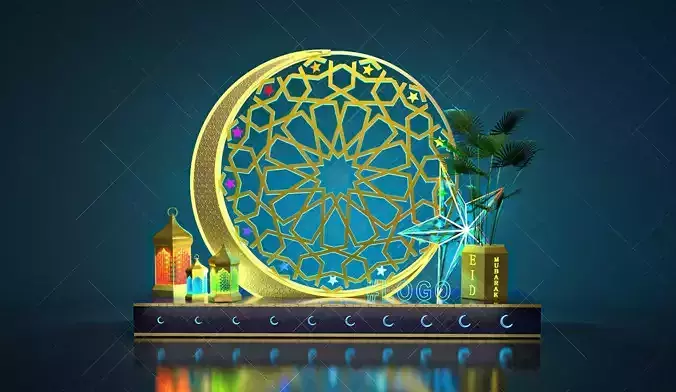 Islamic Ramadan EID Decoration LIGHT SETUP Model 3d V6