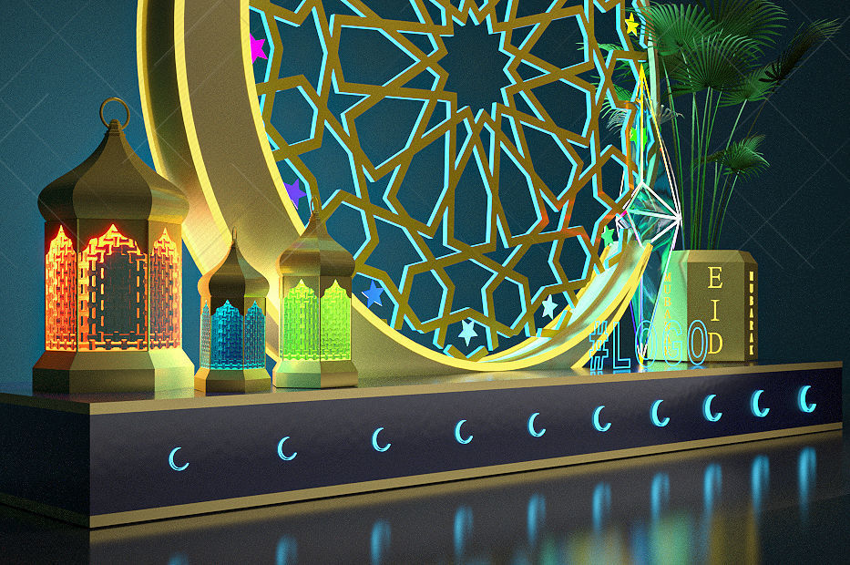 Islamic Ramadan EID Decoration LIGHT SETUP Model 3d V6 3D model_1