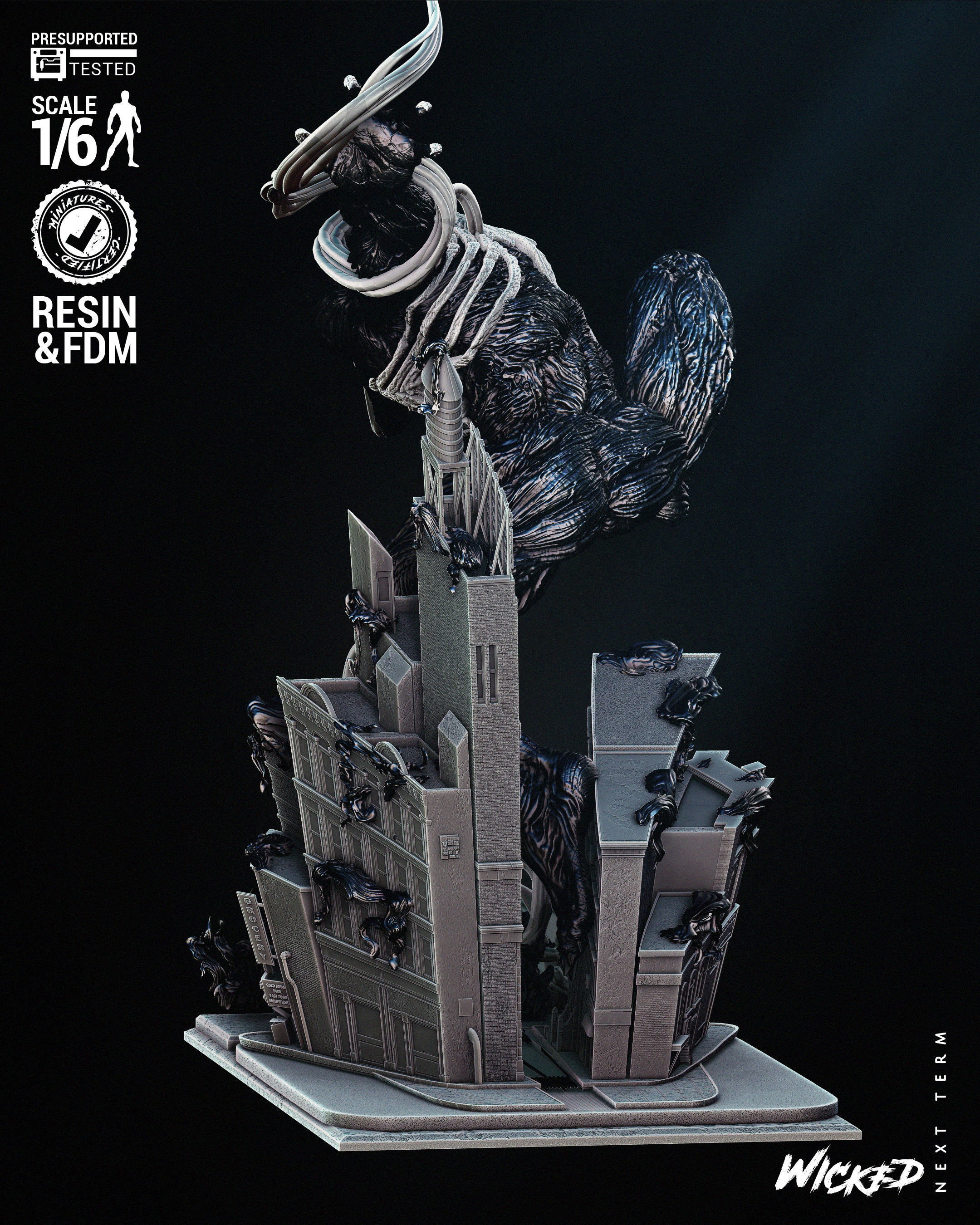 Wicked Marvel Venom Sculpture Tested for 3D printing 3D print model_44
