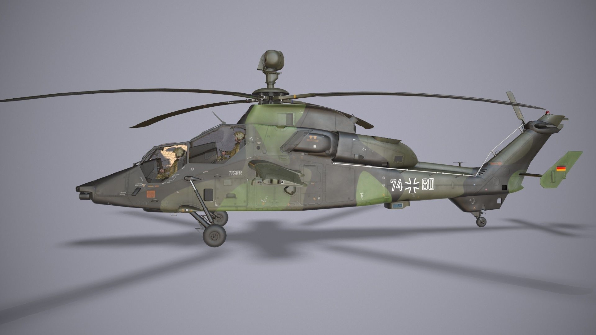  EC-665 Tiger UHT Germany Basic Animation Low-poly 3D model_4