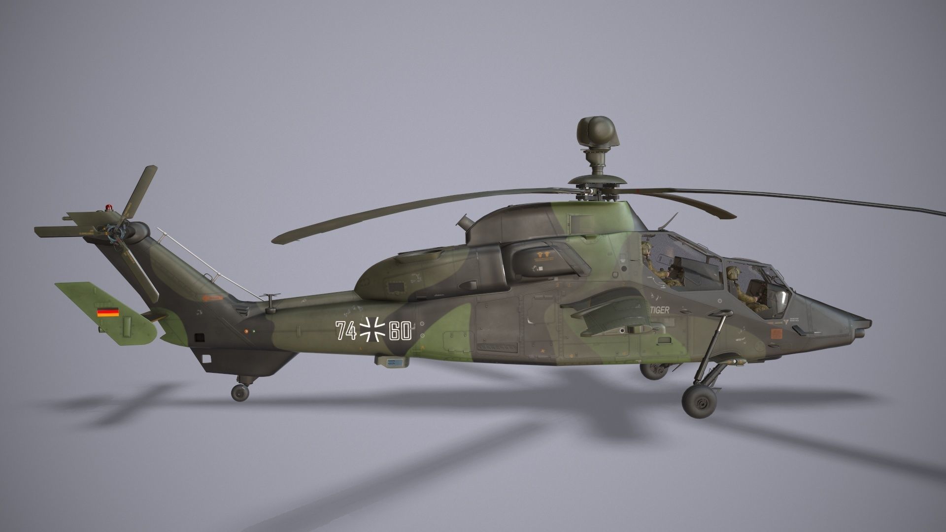  EC-665 Tiger UHT Germany Basic Animation Low-poly 3D model_5