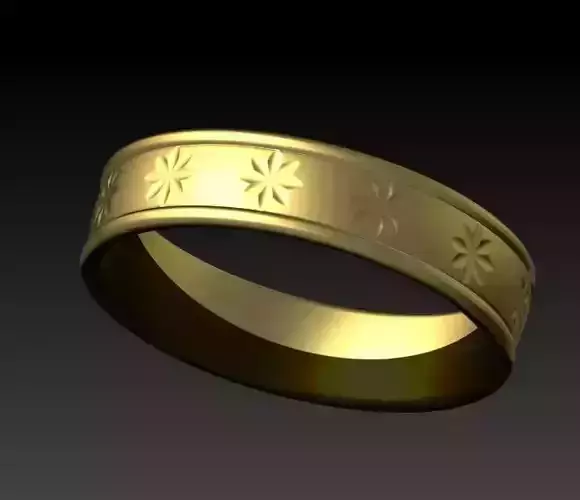 Flower Cut pattern eternity wedding band usa sz 10