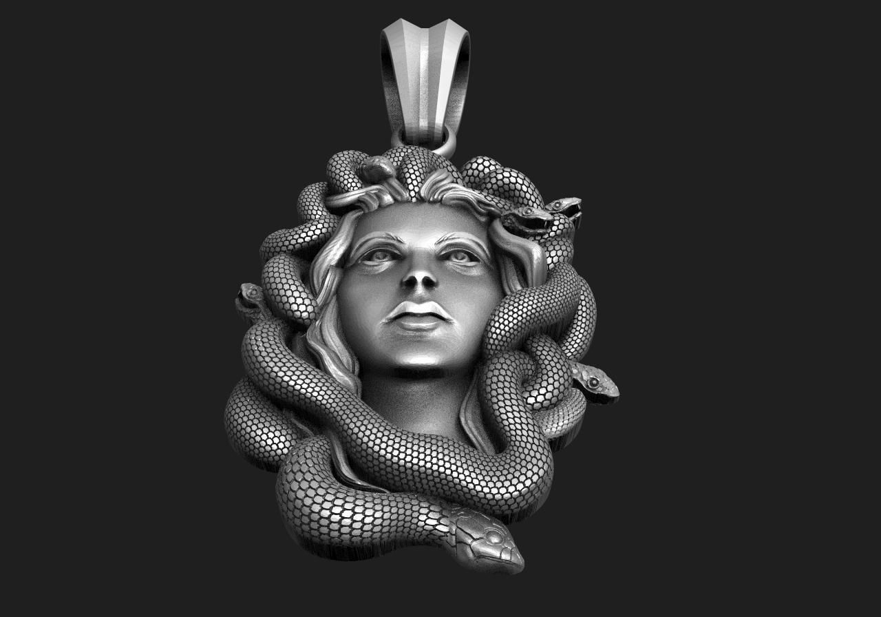 Medusa pendant  3D print model_3