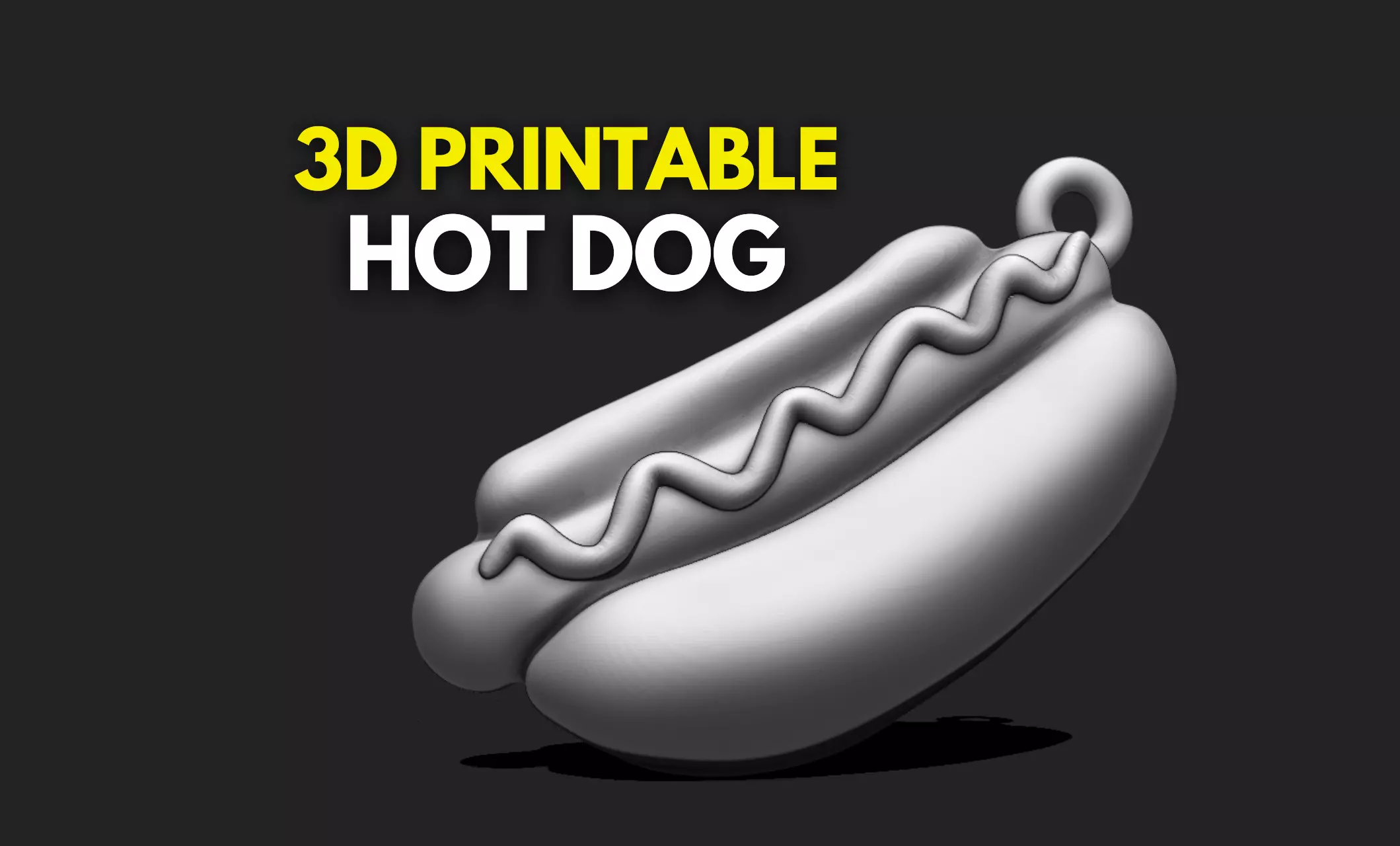 Hot Dog STL File for 3D Printing - Printable 3D Design - Trinket 3D print model