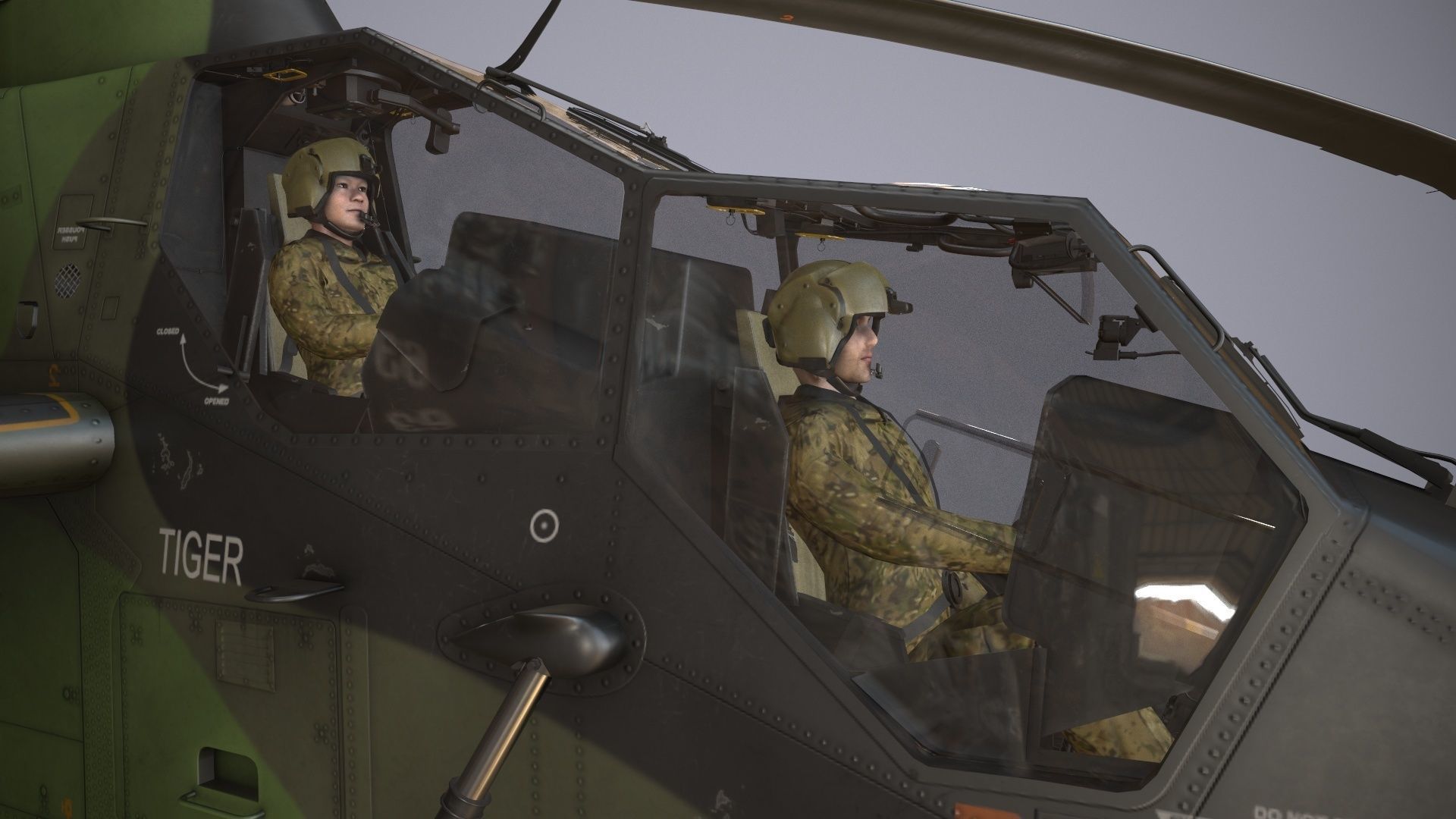 EC-665 Tiger UHT Germany Complex Animation Low-poly 3D model_9