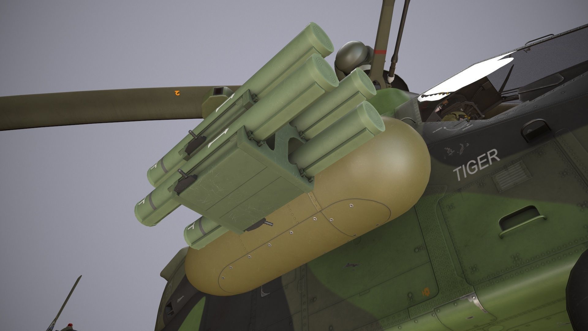 EC-665 Tiger UHT Germany Complex Animation Low-poly 3D model_26