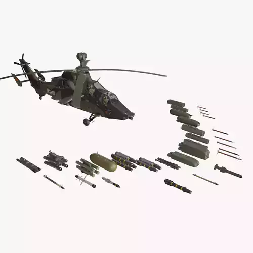 EC-665 Tiger UHT Germany Complex Animation Low-poly 3D model