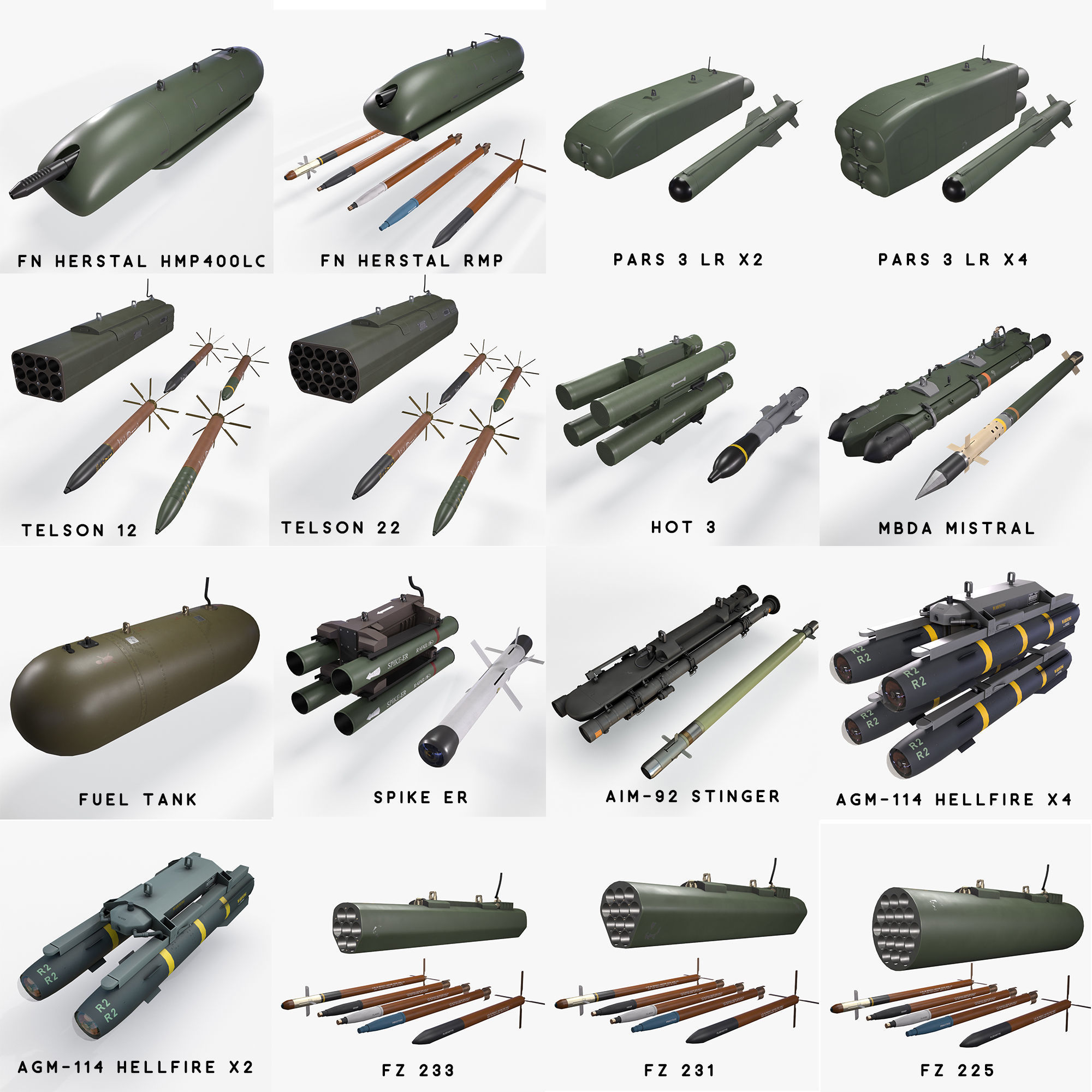 EC-665 Tiger UHT Germany Complex Animation Low-poly 3D model_18