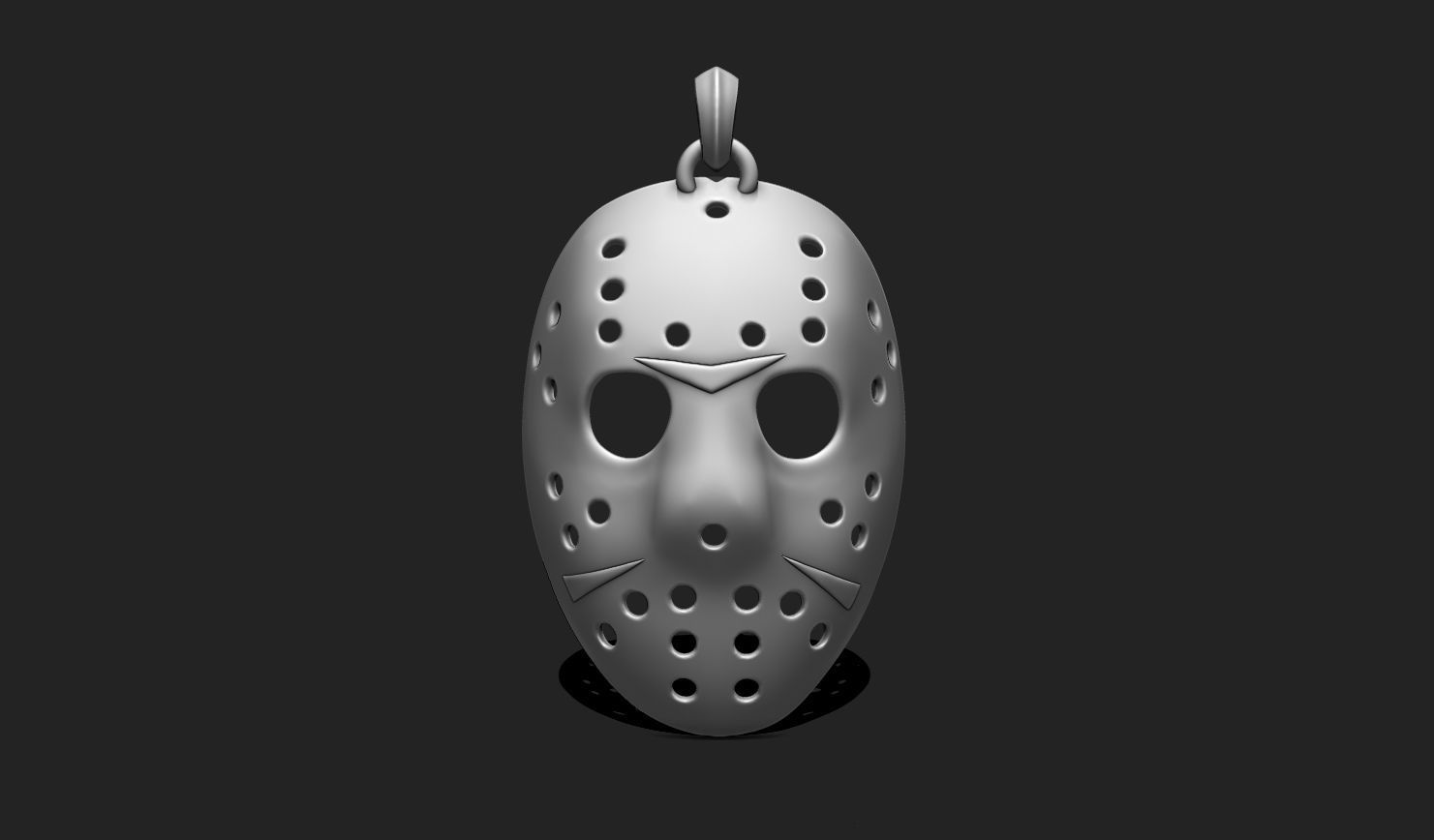 Jason Voorhees Mask Pendant STL File for 3D Printing - Keychain 3D print model_2