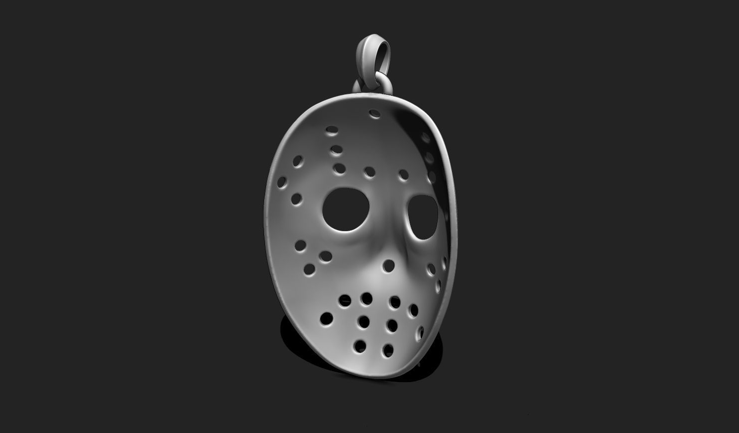 Jason Voorhees Mask Pendant STL File for 3D Printing - Keychain 3D print model_5