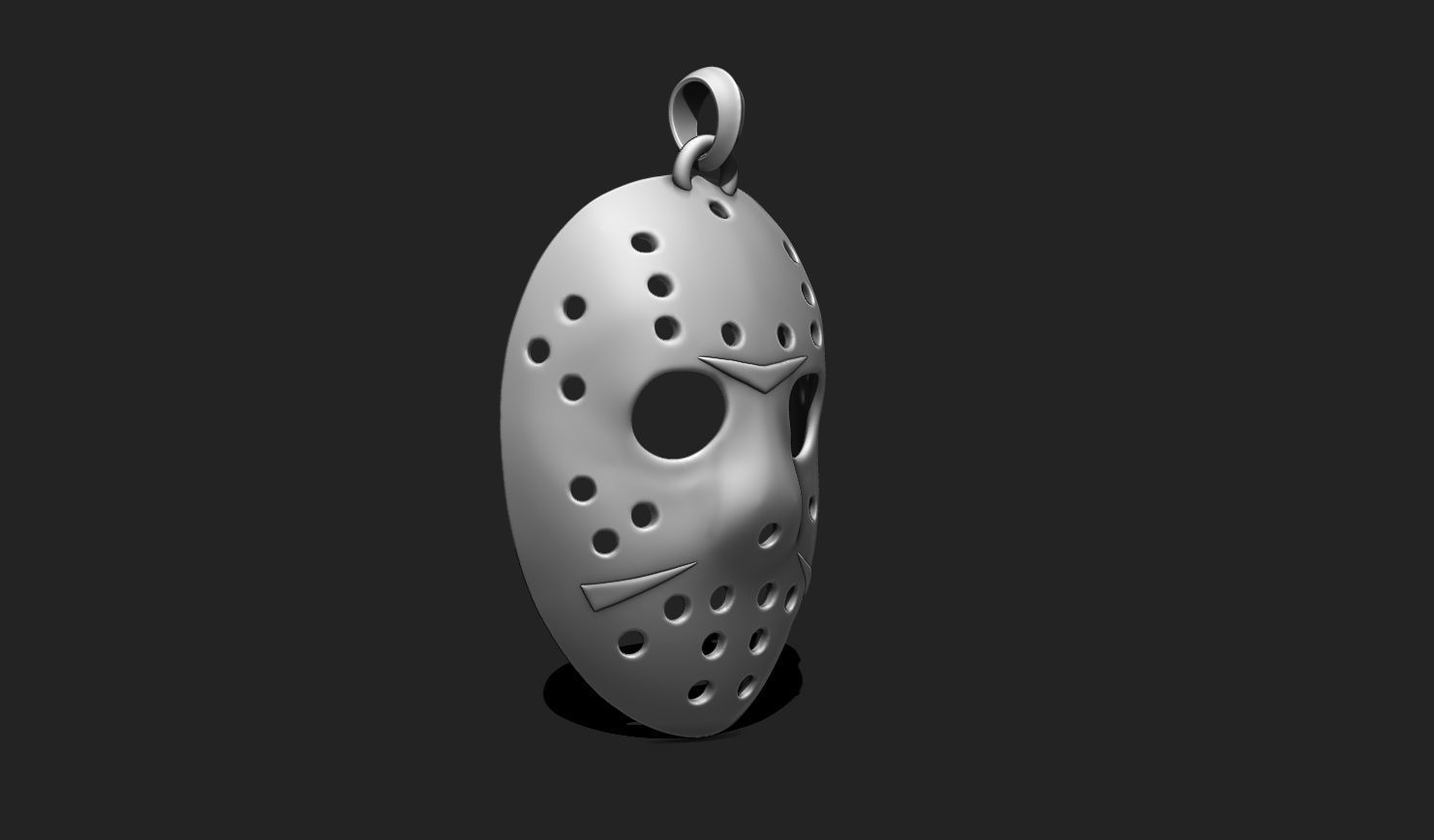 Jason Voorhees Mask Pendant STL File for 3D Printing - Keychain 3D print model_3