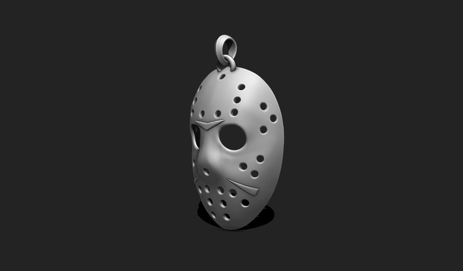 Jason Voorhees Mask Pendant STL File for 3D Printing - Keychain 3D print model_8