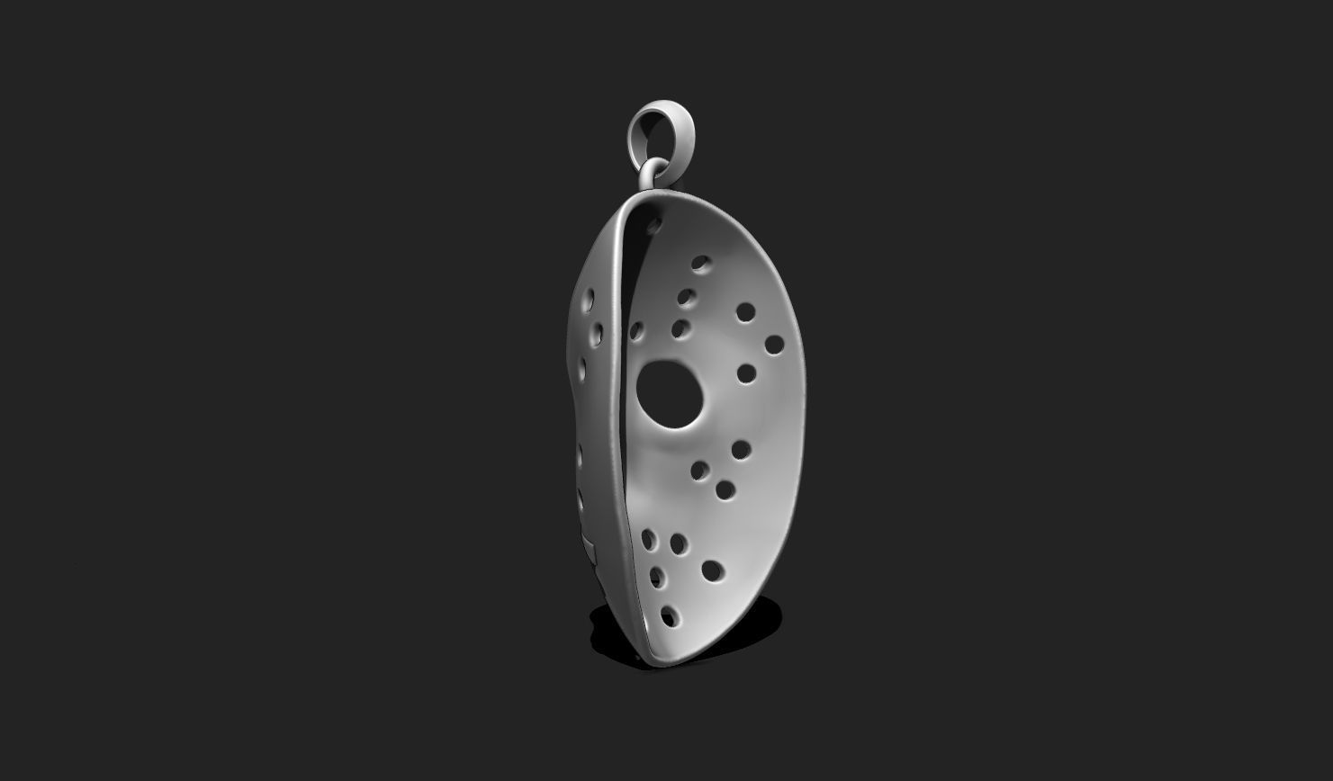Jason Voorhees Mask Pendant STL File for 3D Printing - Keychain 3D print model_7