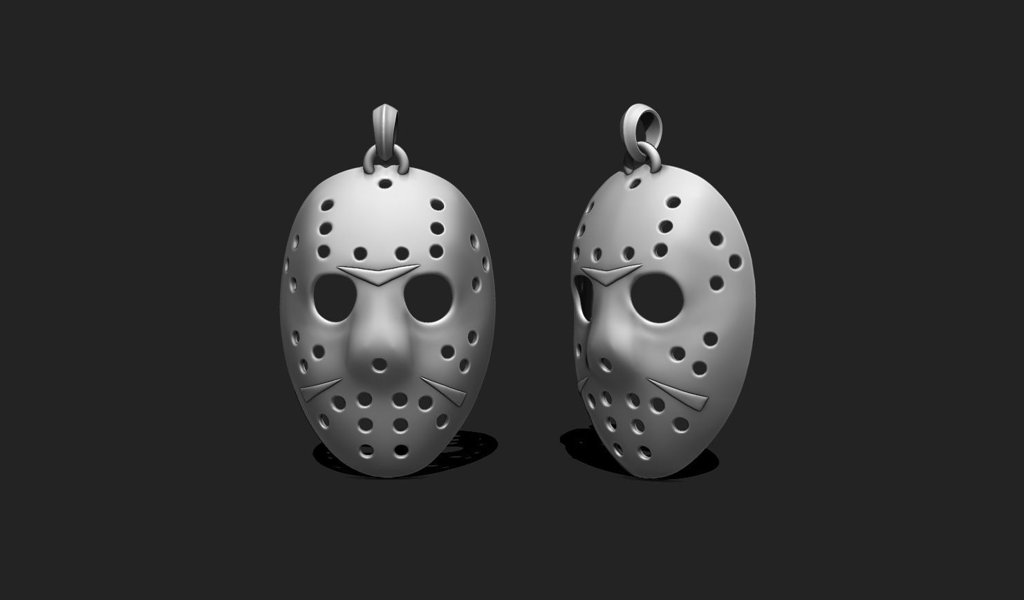 Jason Voorhees Mask Pendant STL File for 3D Printing - Keychain 3D print model_9